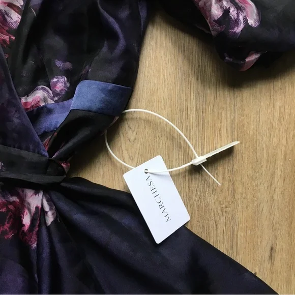 NWT Marchesa Notte Floral Cocktail Wrap Dress - Picture 10 of 16